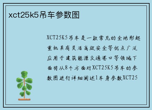 xct25k5吊车参数图
